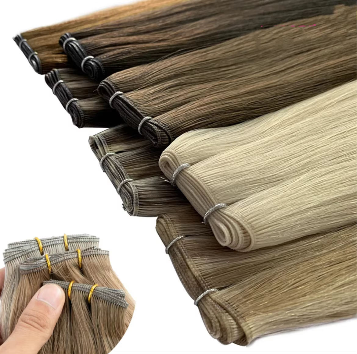 Mini bouteille de colle de trame de cheveux blonds, transparente, sans perte, adaptée à la réparatio