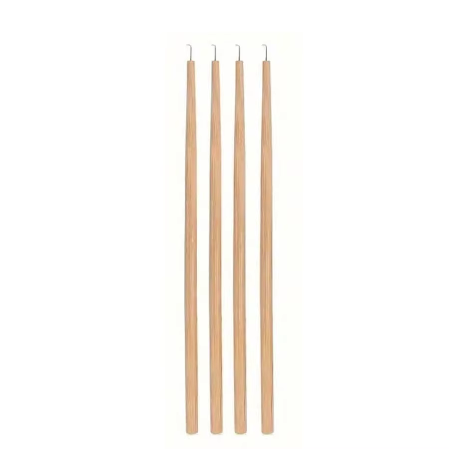 Lot de 4 aiguilles de ventilation pour perruques avec manches en bois, outils de tissage et de répar