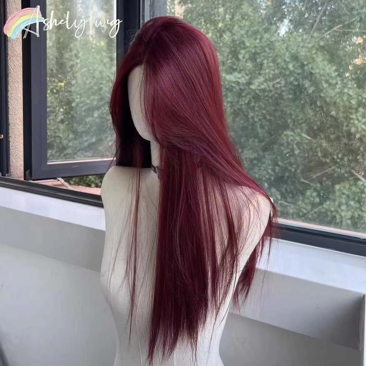 Perruque noire pour femmes, cheveux longs et lisses, bandeau, perruque Lace Front Wig, tempérament C