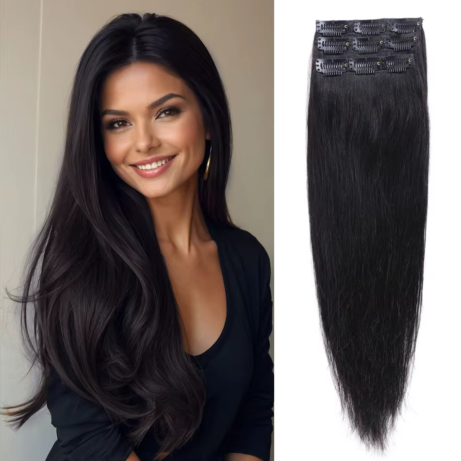 Clip dans les extensions de cheveux cheveux humains 90g pleine tête Clip ins Extensions de cheveux h