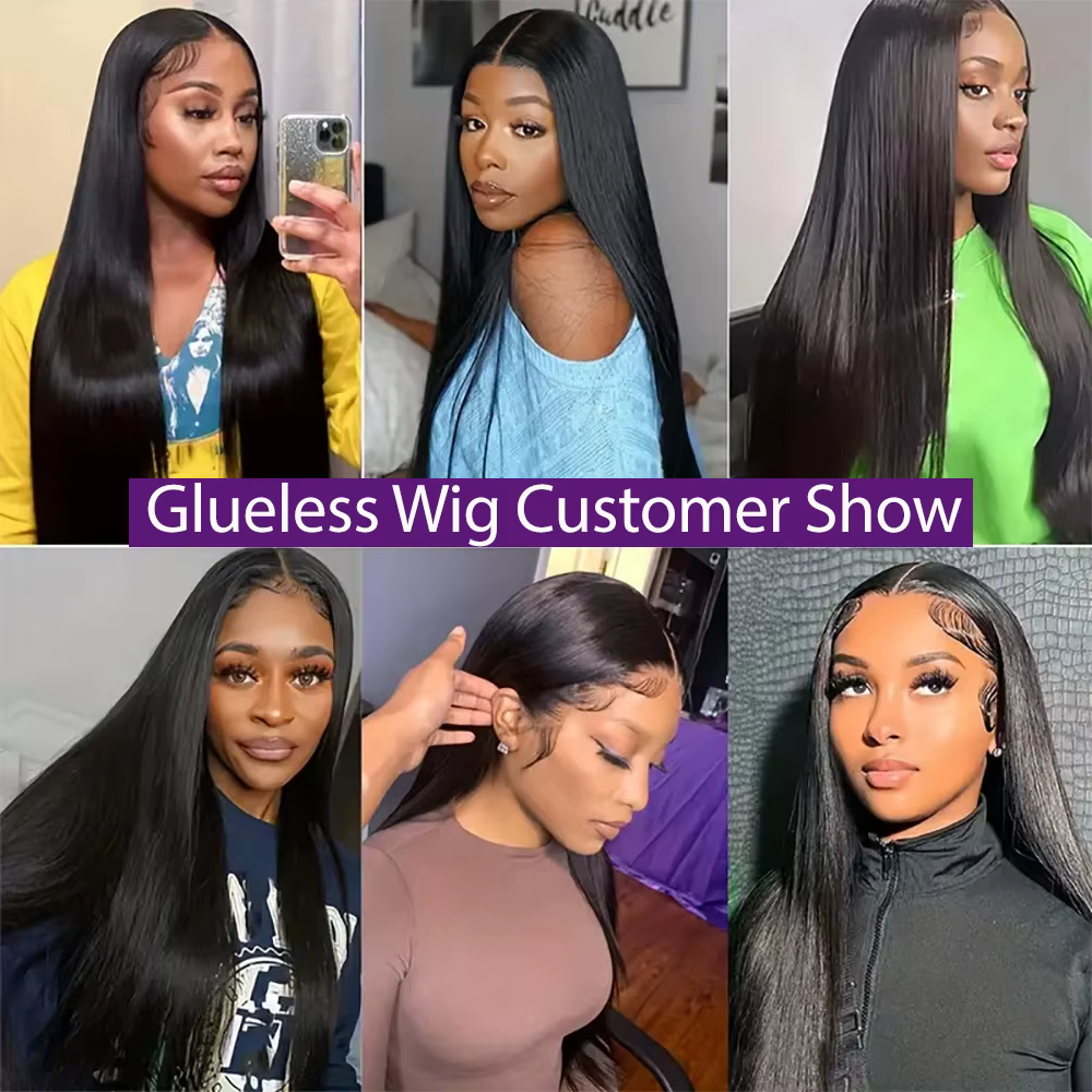6X4 Perruques Cheveux Humains Sans Colle Prête à Porter 4X4 Glueless Wigs Human Hair Lisse Dentelle