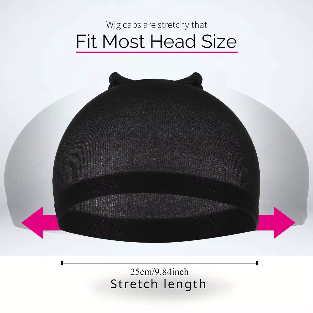 40 pièces bonnet de perruque en nylon bas bonnet de perruque élastique noir, marron, marron clair