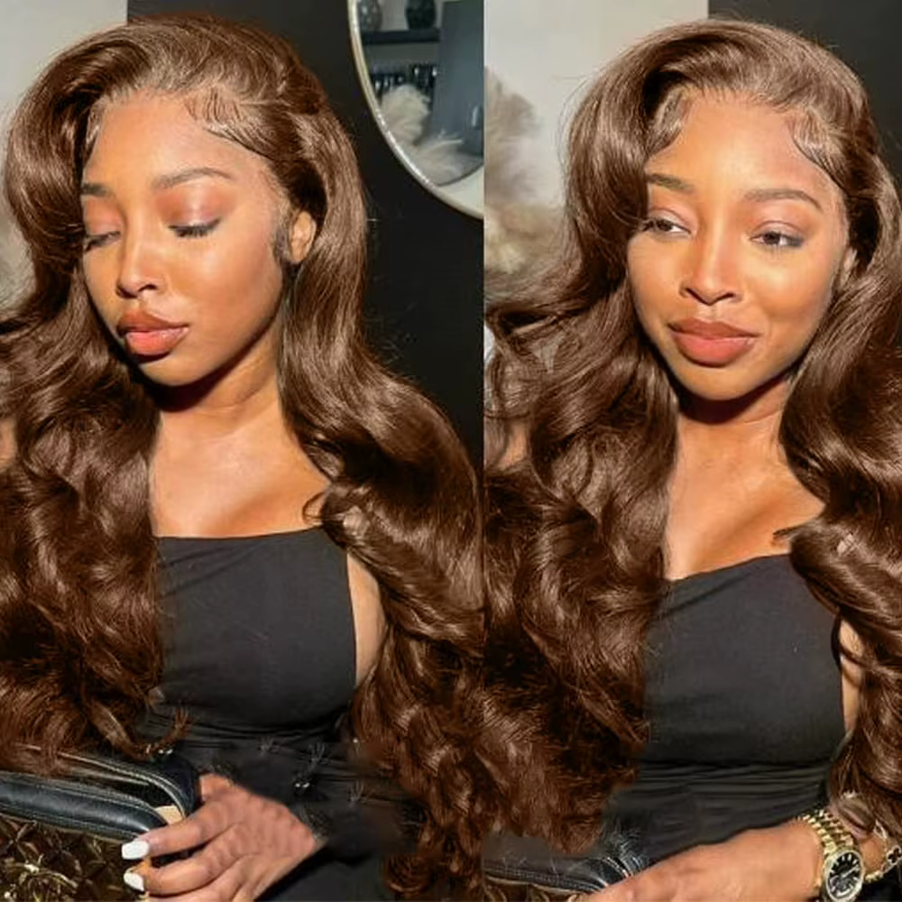 # 4 Bundles de Cheveux Humains Ondulés Brun Foncé 1/3 Pièces, Extensions de Cheveux Remy Brésiliens