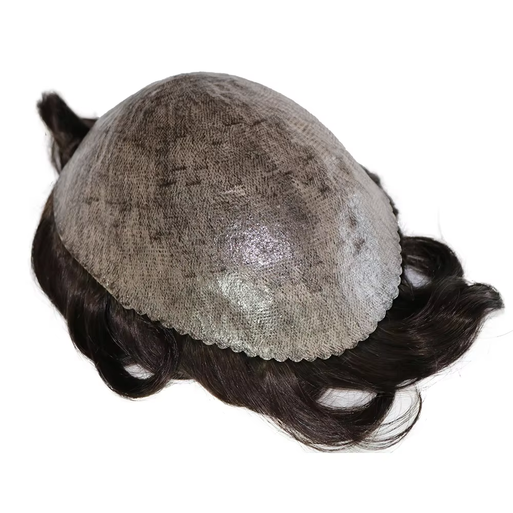 Perruque toupet pour hommes, naissance des cheveux naturelle, 30mm, ondulée/droite naturelle, Durabl