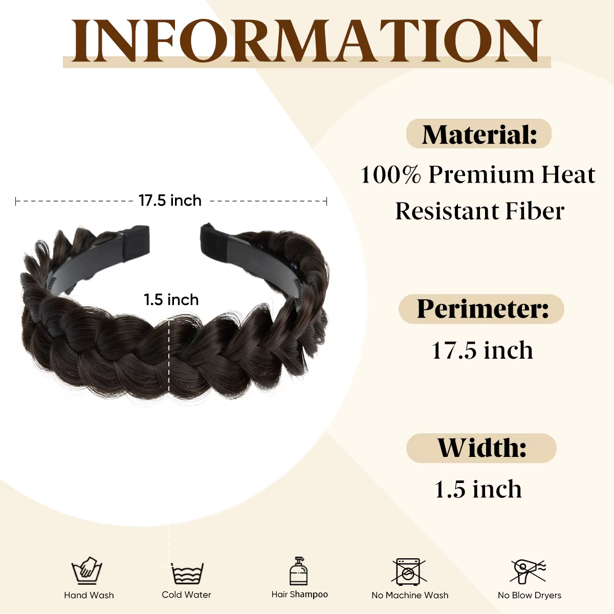 SARLA – perruque bandeau tressé en Fiber synthétique de haute qualité, bandeau tressé en queue de po