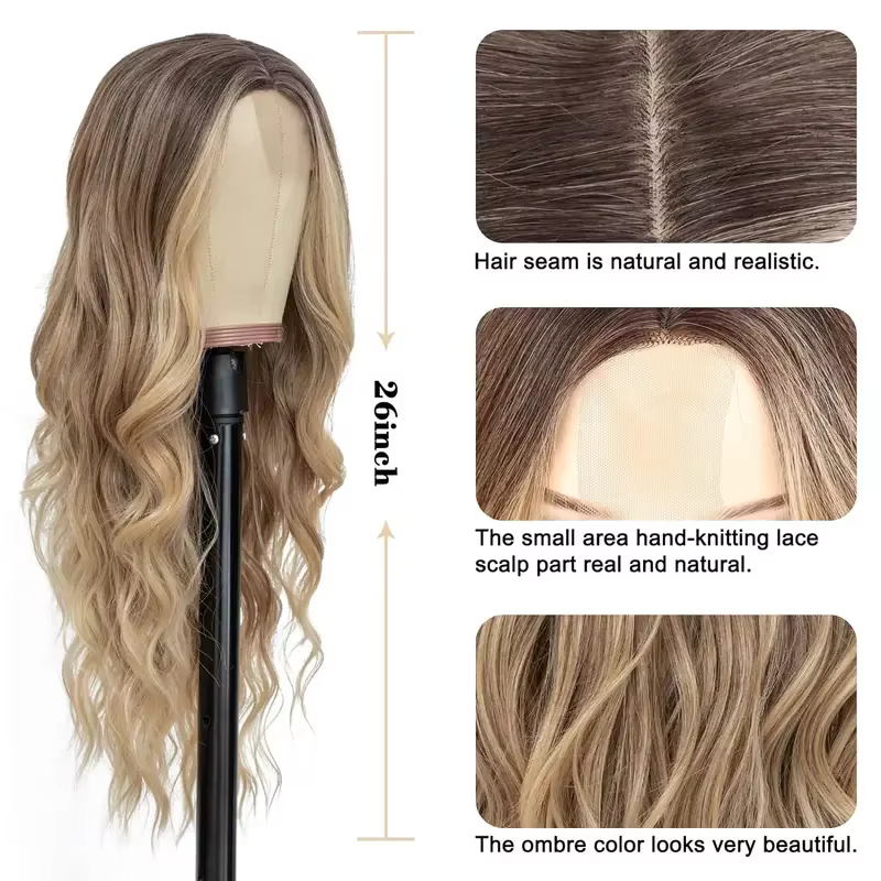 Cosplay Blonde femmes perruques Ombre Blonde perruque bouclée en liquidation sans colle rose noir vi
