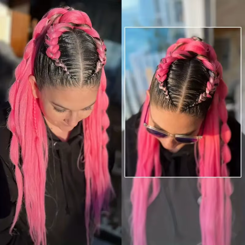 WIGSIN 20 pouces synthétique pré étiré Yaki Ez boîte tressage cheveux pour femmes Extension de cheve