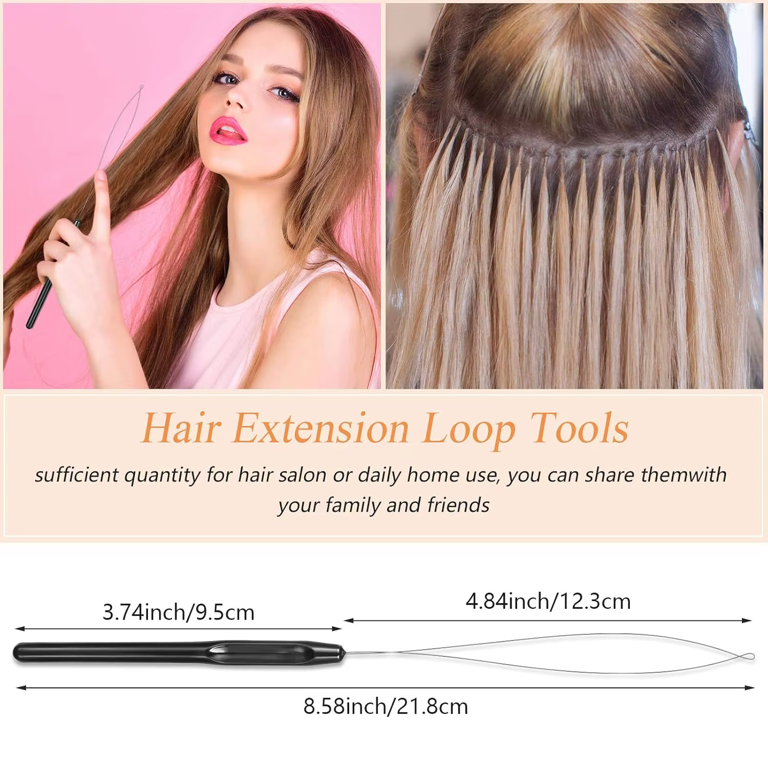 100 pièces outils d'extension de cheveux et outil de dispositif de perles pour les fournitures d'ext