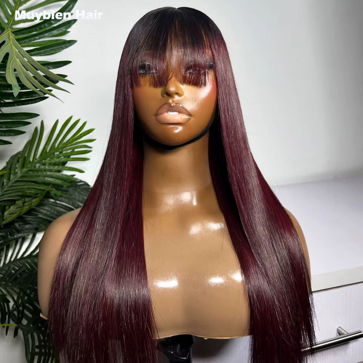 Perruque sans colle Waer and Go, 100% cheveux humains, perruque avec fermeture 2x6 Kim K avec frange