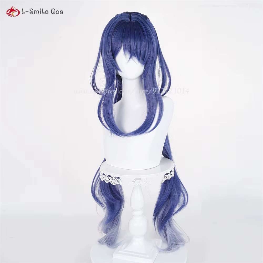 Lauma Cosplay perruque bleu dégradé 100cm perruques pour femmes Cosplay Costume Anime perruque résis