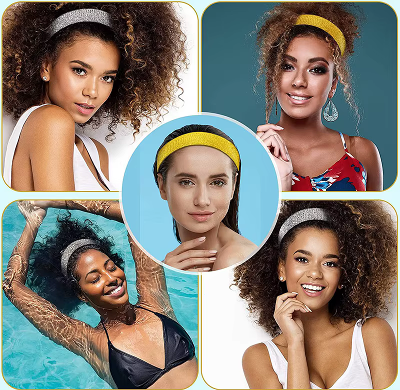 Bande élastique pour cheveux à la mode pour perruques, écharpe à bord réglable, bandeau élastique av