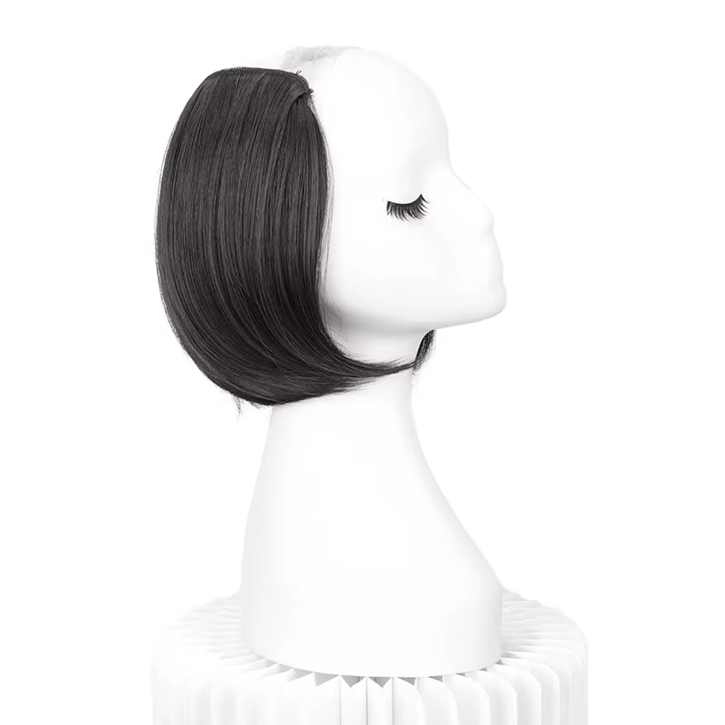 WIGSIN – postiche synthétique courte et lisse, 20cm/30cm, sans couture, partie en V, demi-perruque p