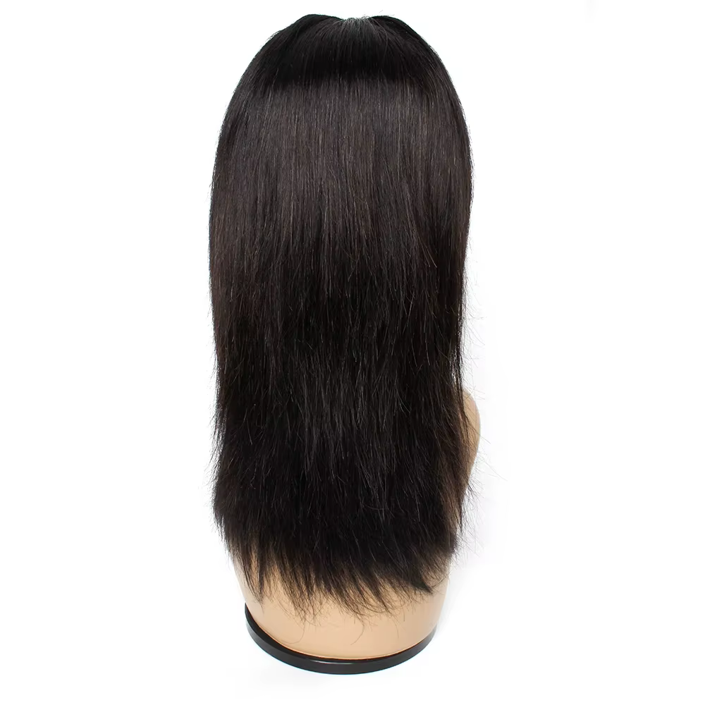 Perruque Lace Closure 4x4 de 12-18 pouces en cheveux humains pour femme noire, perruque Lace T Part