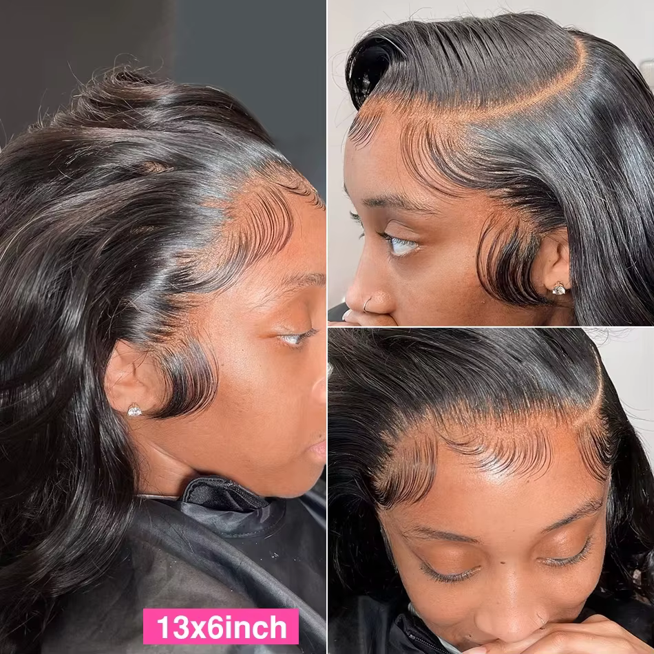 30 40 pouces 13x6 vague profonde Hd cheveux humains dentelle frontale perruque 13x4 vague de corps p