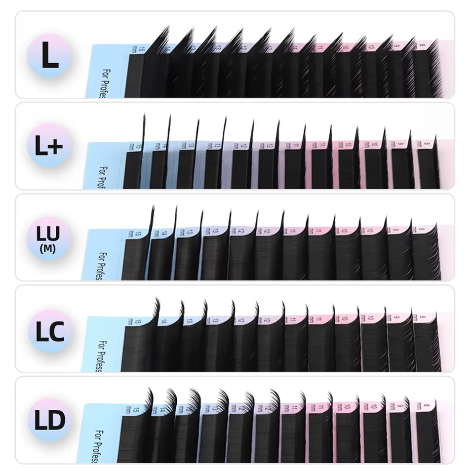 RUJADE L L + LC LD LU(M) Curl Extensions de cils individuelles Faux vison naturel Volume russe maqui
