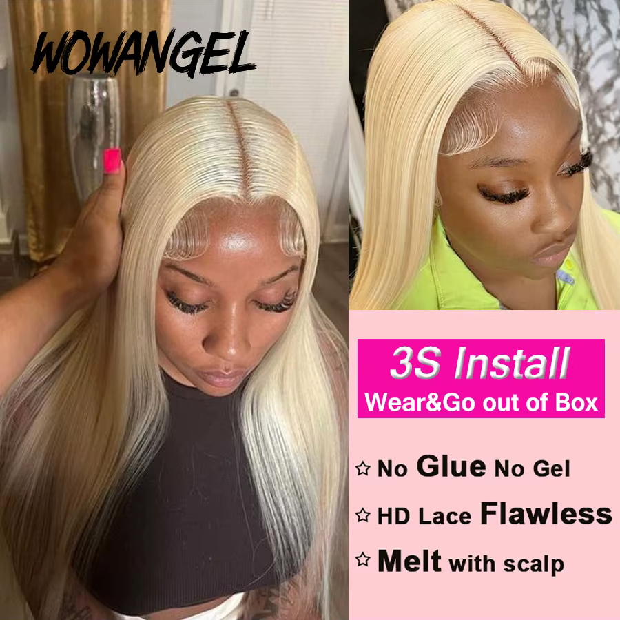 Wow Angel 32 pouces perruques sans colle 613 perruques blondes 5x5 HD dentelle fermeture perruques d