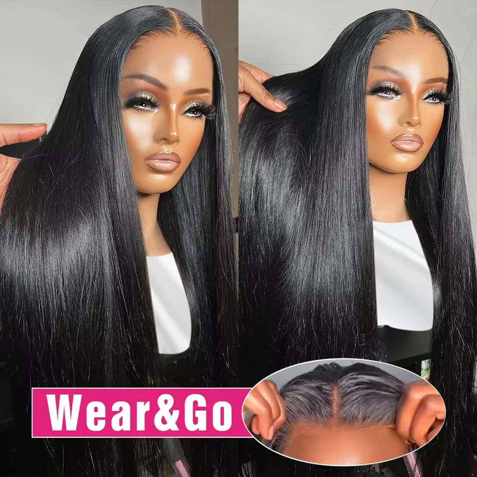 13x6 porter Go sans colle perruque soyeuse droite HD dentelle sans colle perruque cheveux humains pr