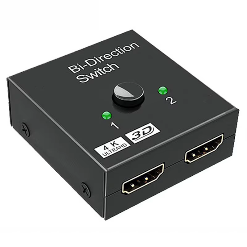 Répartiteur bidirectionnel 2.0 compatible HDMI, adaptateur 1x2/2x1, convertisseur 2 en 1 sortie pour