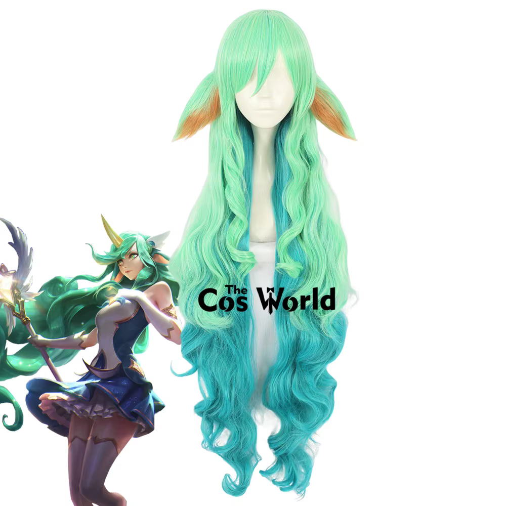 Star Guardian Soraka – perruques synthétiques ondulées de 110cm/43 pouces, perruques de Cosplay, che