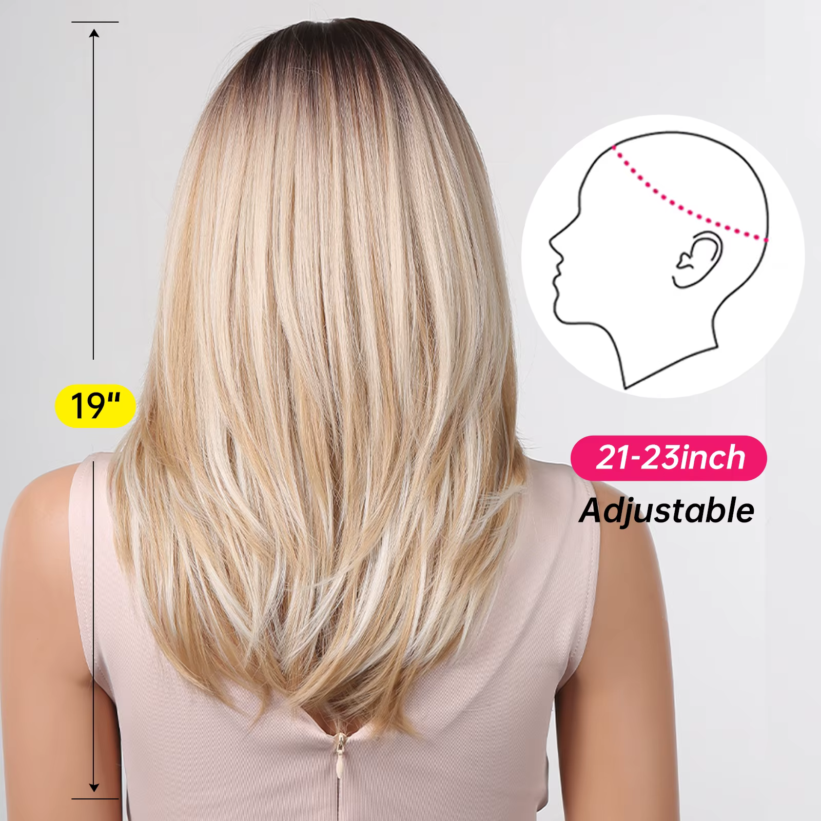 ALAN EATON – perruques synthétiques blondes longues pour femmes, perruque avec frange, couleur ombré