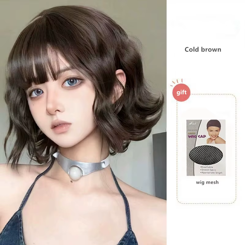 Extensions de cheveux synthétiques Style Lolita pour filles JK, perruque de Cosplay à frange d'air,