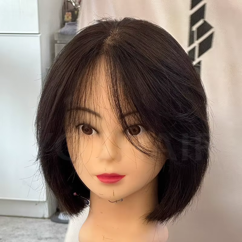 Base de soie pleine dentelle perruques soyeux droite cheveux humains soie haut dentelle perruques pr