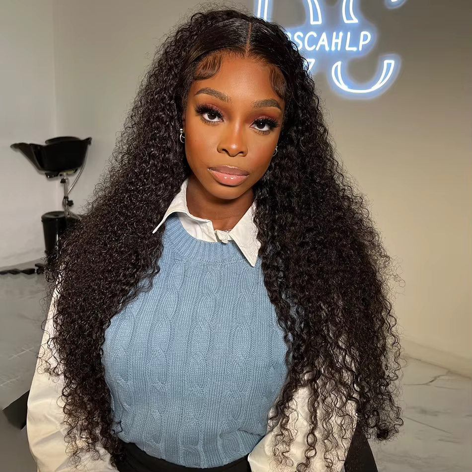 Wiggogo 250 densité 30 pouces vague profonde frontale perruque Hd dentelle perruque 13X6 cheveux hum