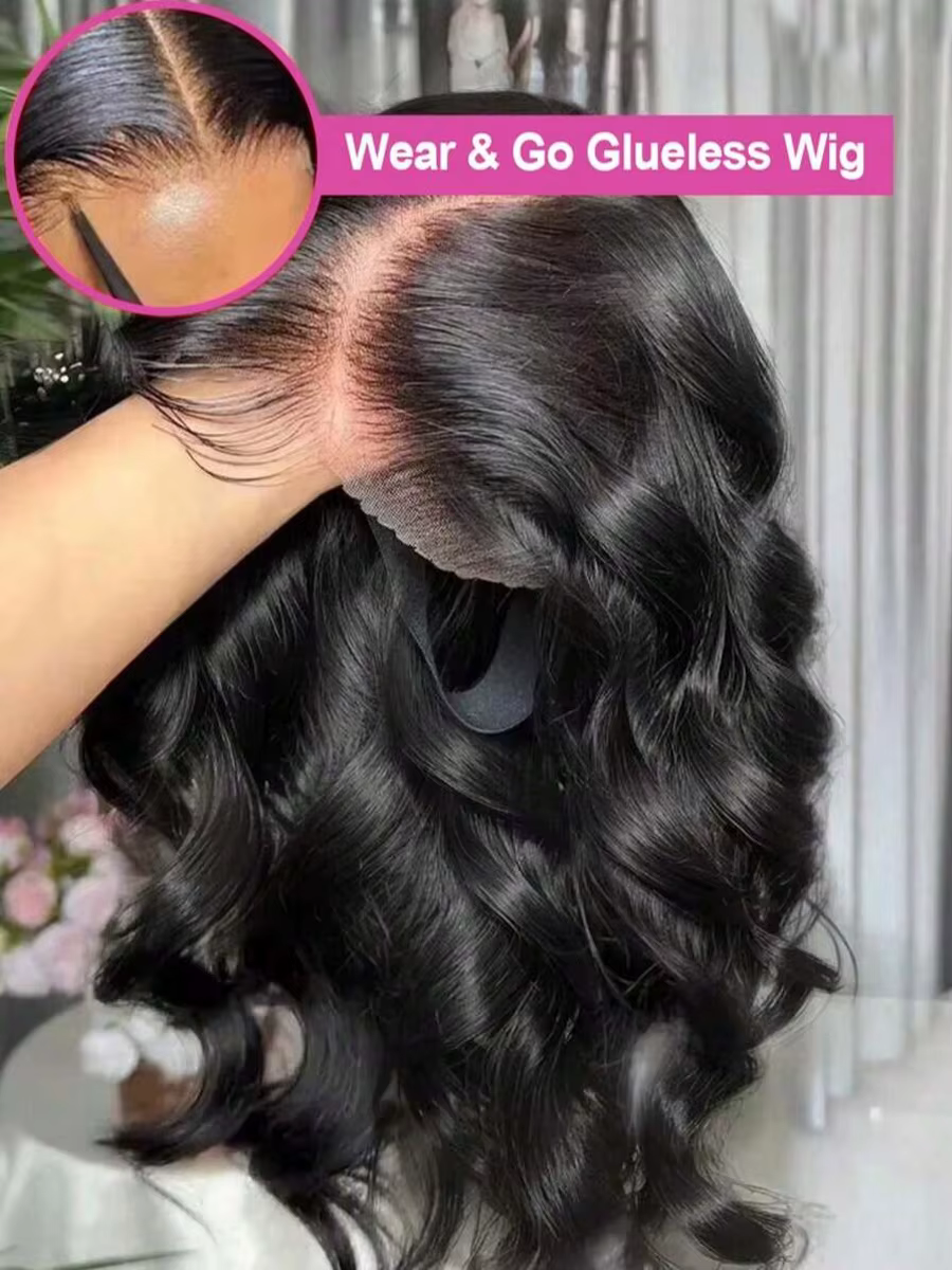 Perruque sans colle de 40 pouces, prête à porter, en cheveux humains, pré-épilée, pré-coupée, avec d
