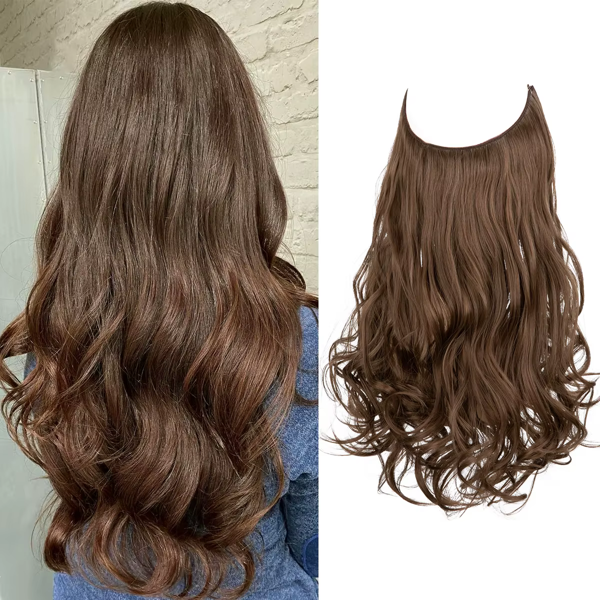 Extensions de cheveux synthétiques sans Clips, faux postiche ombrée rose blond marron noir naturel o