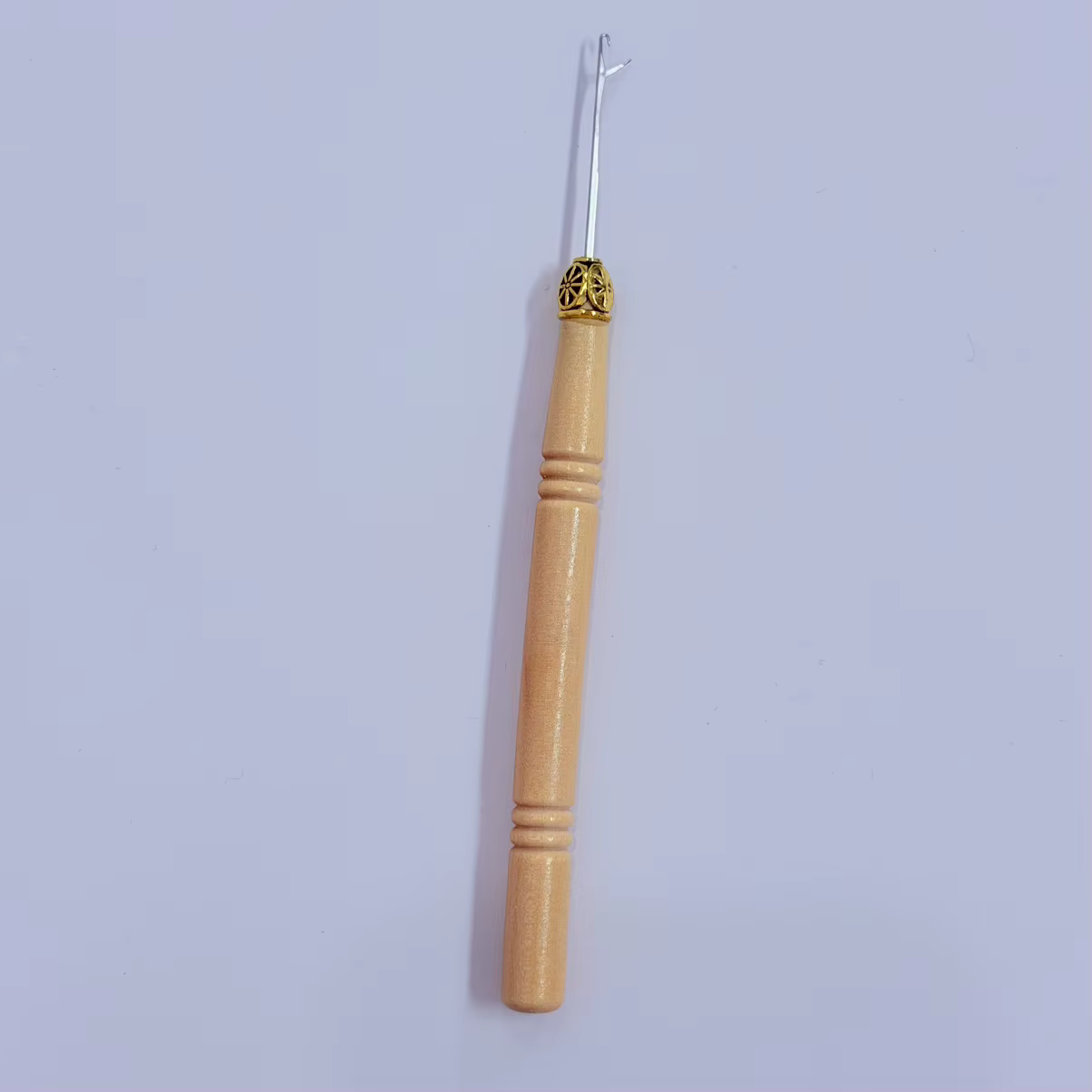 Kit d'outils pour extensions de cheveux : Aiguille à micro-extension, crochet à cheveux en bois avec
