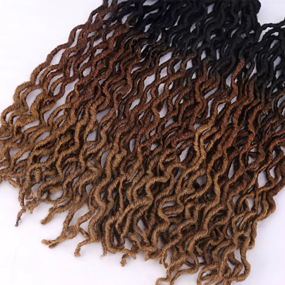Déesse Faux Locs Crochet cheveux doux bouclés Dreadlocks Extensions de cheveux synthétique tressage