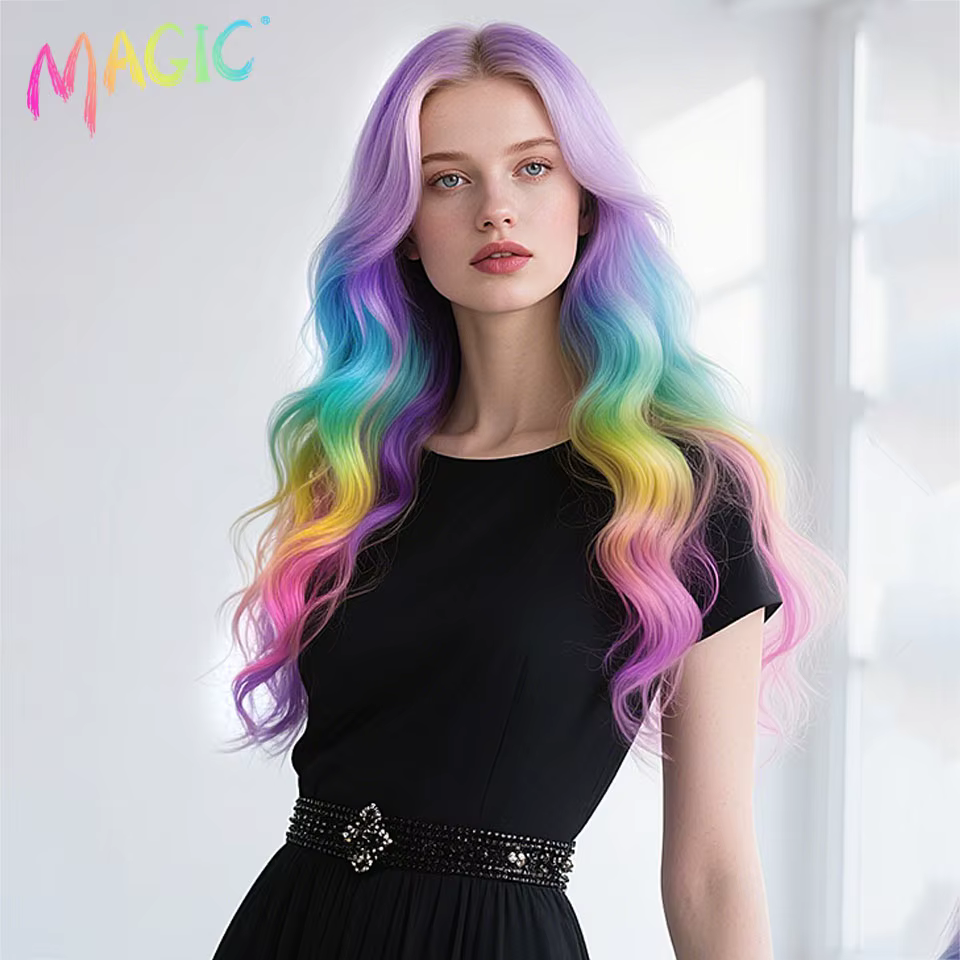 MAGIC Anna 24 pouces Crochet cheveux synthétiques vague d'eau tressage Extensions de cheveux Ombre a