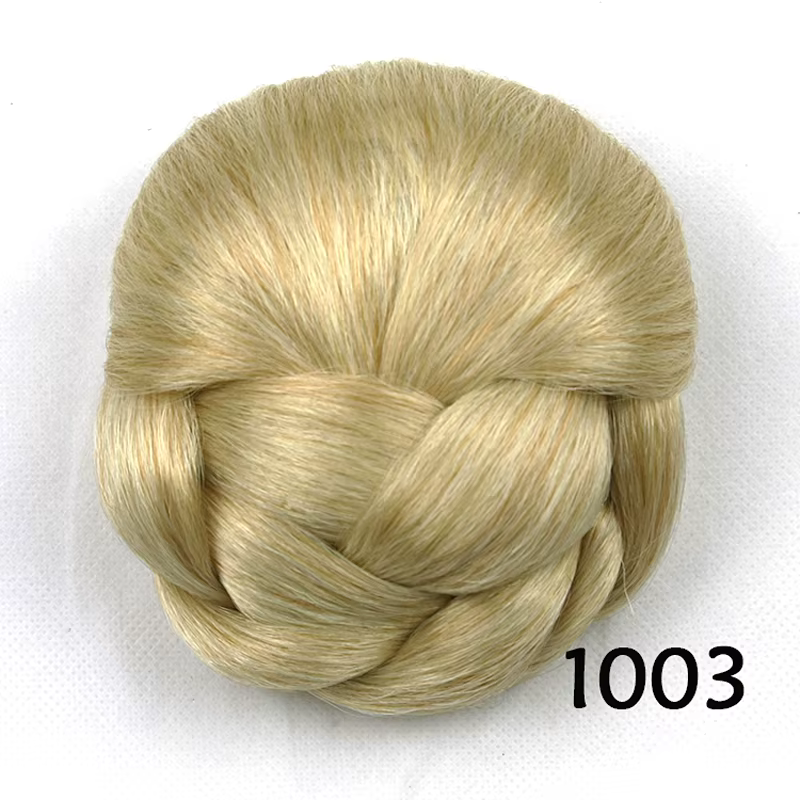 Extension de cheveux chignon pour femmes, postiche chignon noir/brun avec clip