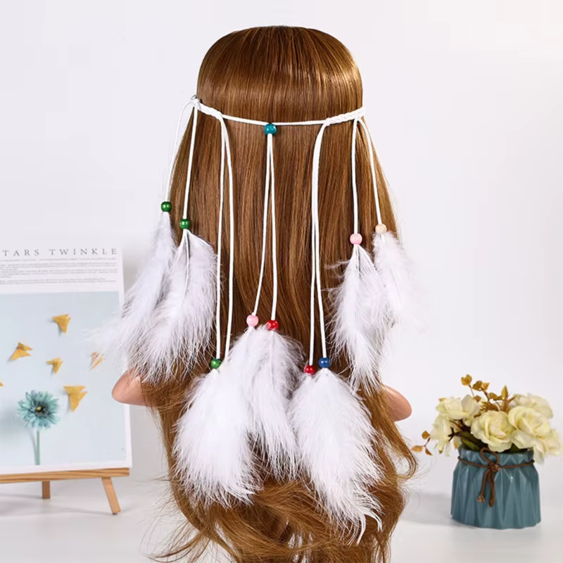 Peigne à cheveux en plumes colorées pour femmes, style bohémien, pince à cheveux, Dreadlock, à la mo