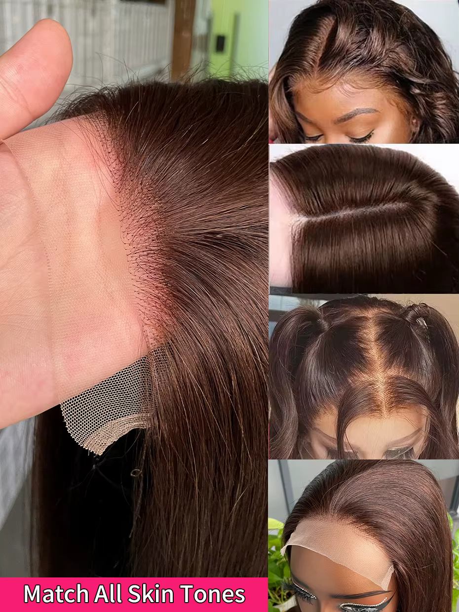Extensions de cheveux transparentes lisses et droites 5x5 de 20, 22 et 24 pouces # Perruque Lace Fro