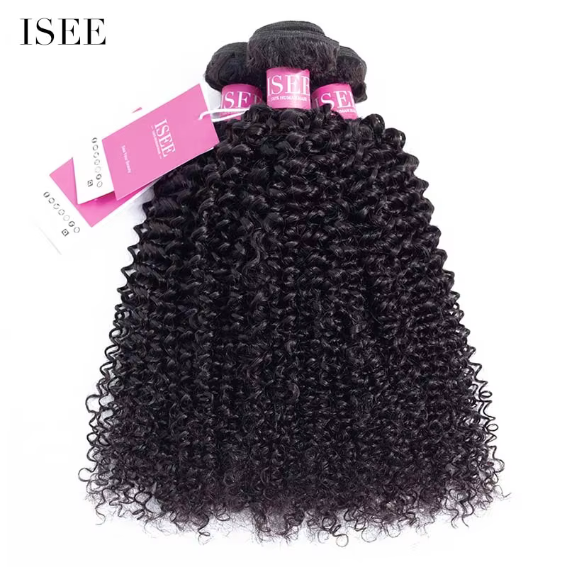 Isee cheveux crépus bouclés mongols 1/3/4 paquets 100% tissage de cheveux humains non transformés vi