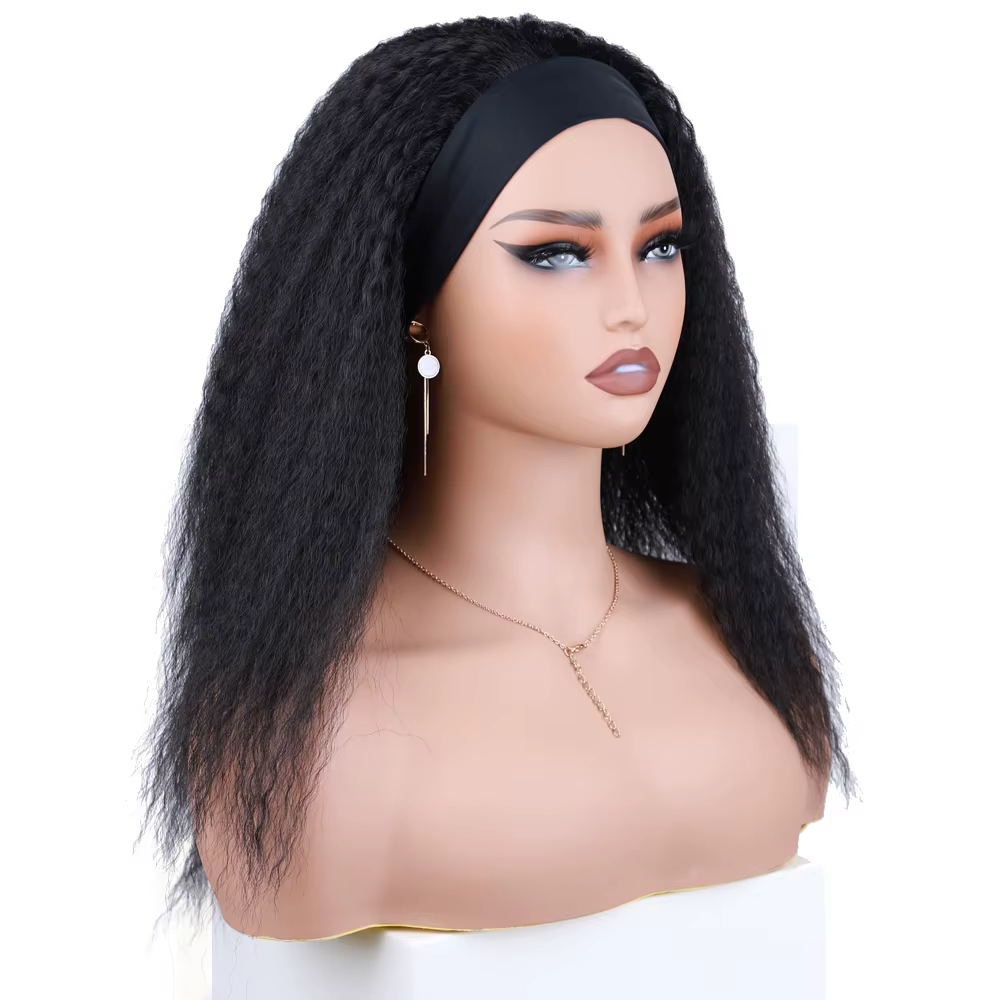 Perruque synthétique courte crépue droite perruque de cheveux synthétiques haute bouffée perruque de