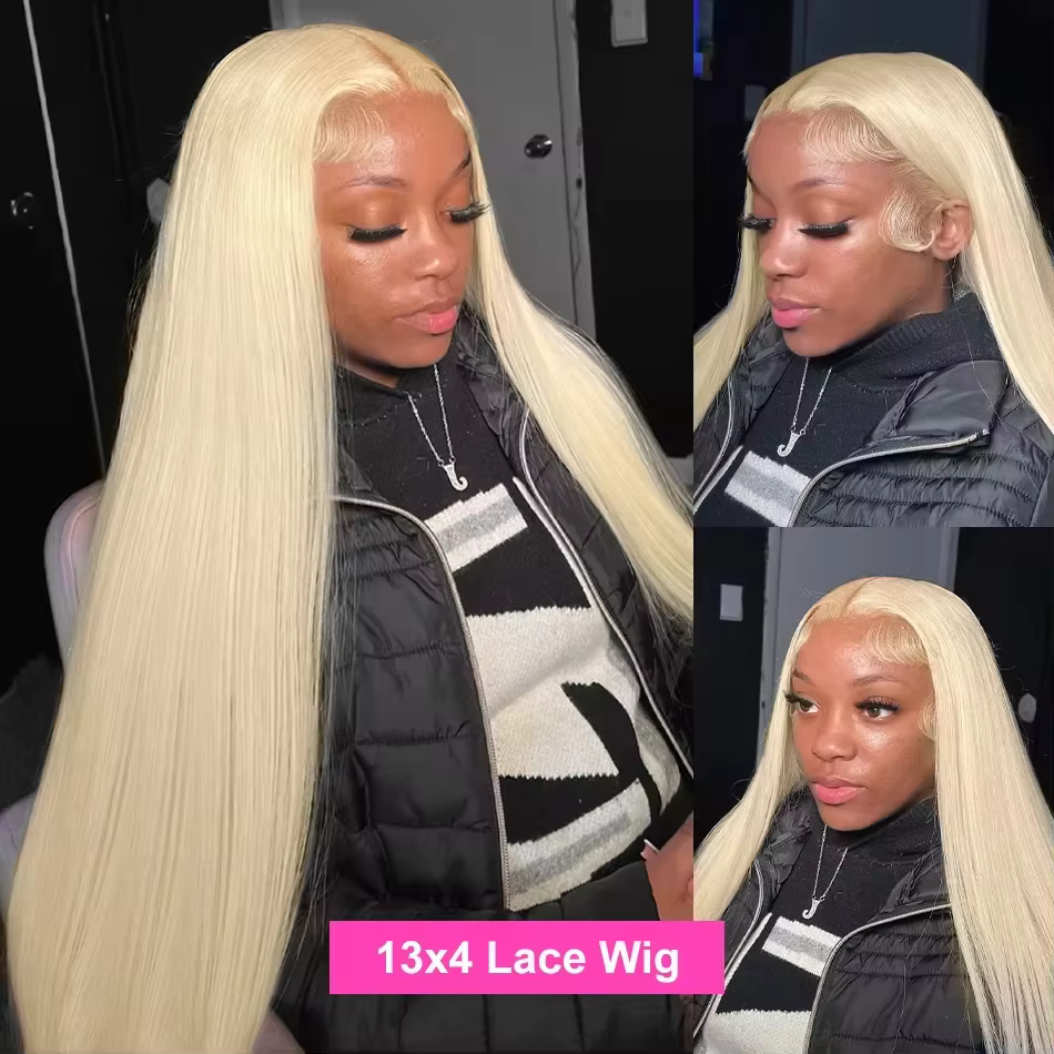 Perruques Lace Front en Cheveux Humains Lisses Blondes 613 HD Transparentes 13x4 13x6, Densité 180 2