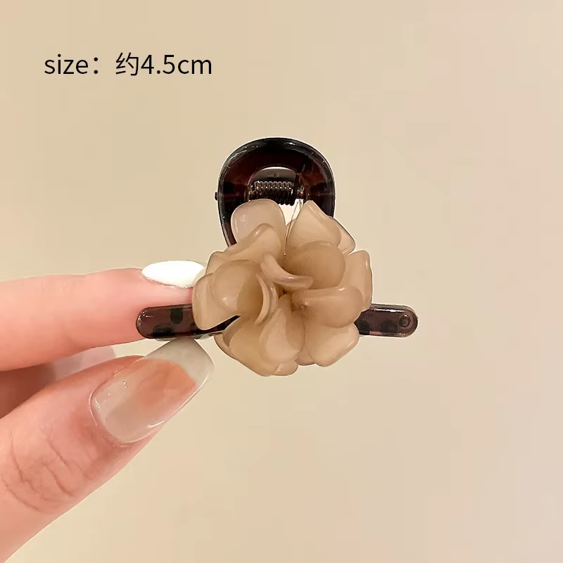 Petites pinces à cheveux camélia en acrylique pour femmes et filles, bandeau rétro en épingle à chev