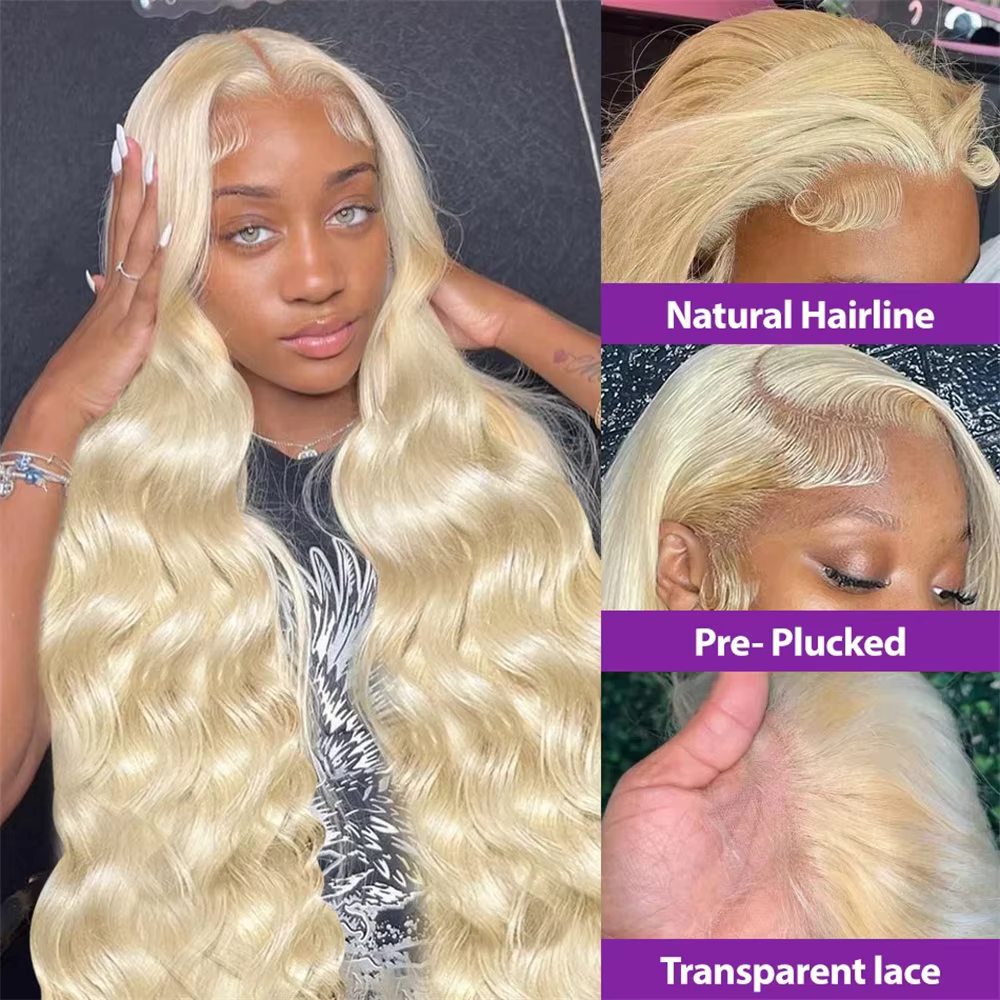 Finros vague de corps 13x6 HD Transparent 613 dentelle frontale perruque de cheveux humains couleur