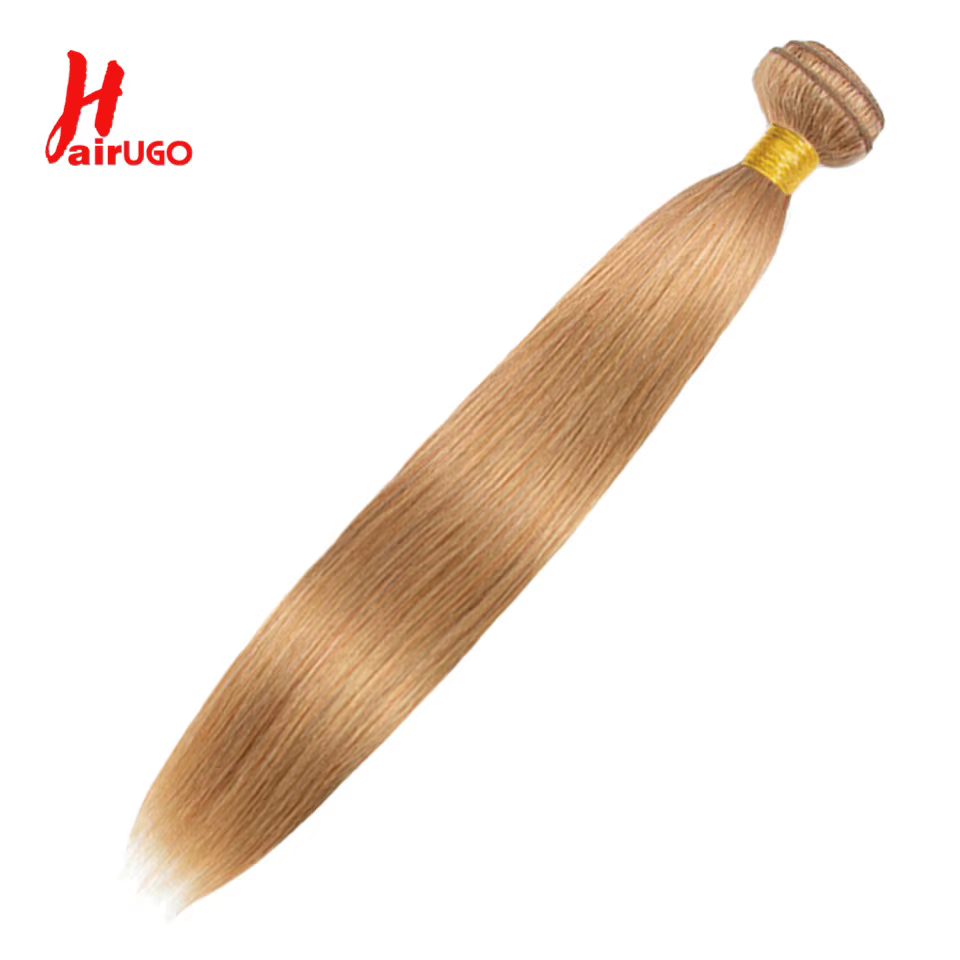 HairUGo # 27 Extensions de cheveux humains blond miel tissage de cheveux Remy pré-coloré brésilien #