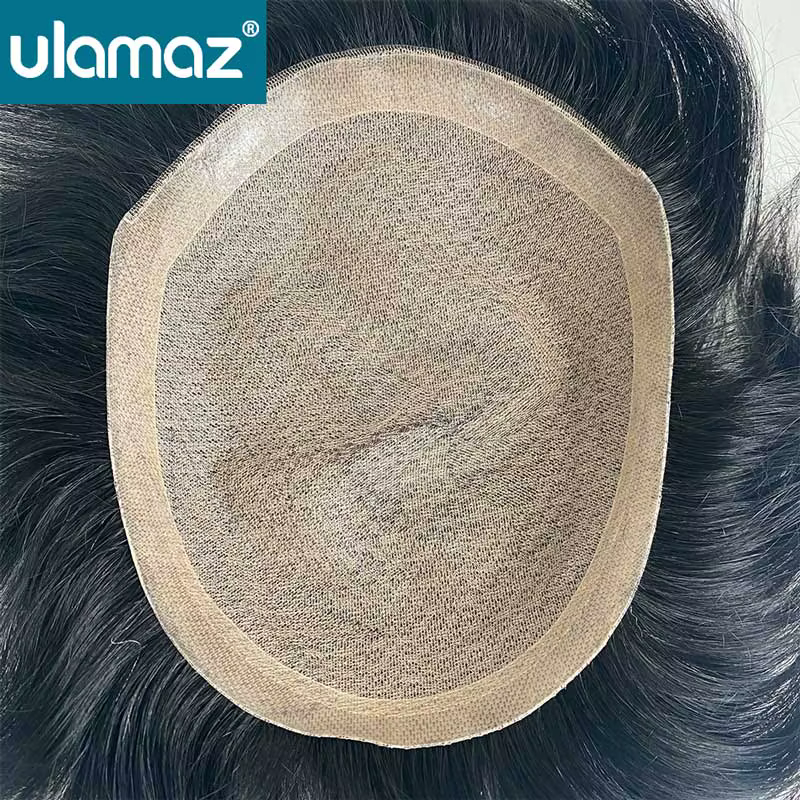 Base en soie partout pour hommes perruque sans noeud Realsitc toupet perruque hommes postiche nature