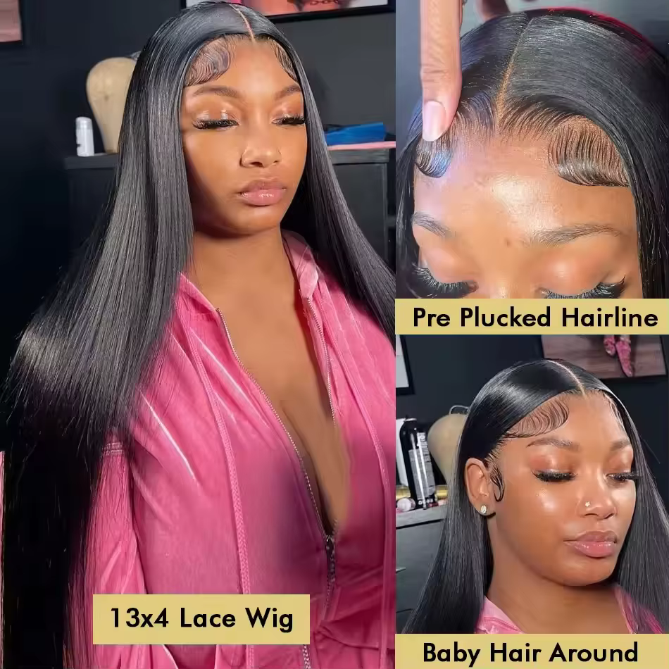 Perruques Lace Front HD transparentes ultra-lisses 13x4 et 13x6, 30 et 40 pouces, en cheveux humains