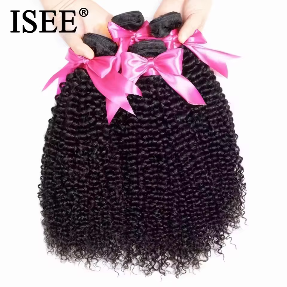 Extension de cheveux mongoliens 100% naturels-ISEE HAIR, mèches de cheveux humains, tissages de chev