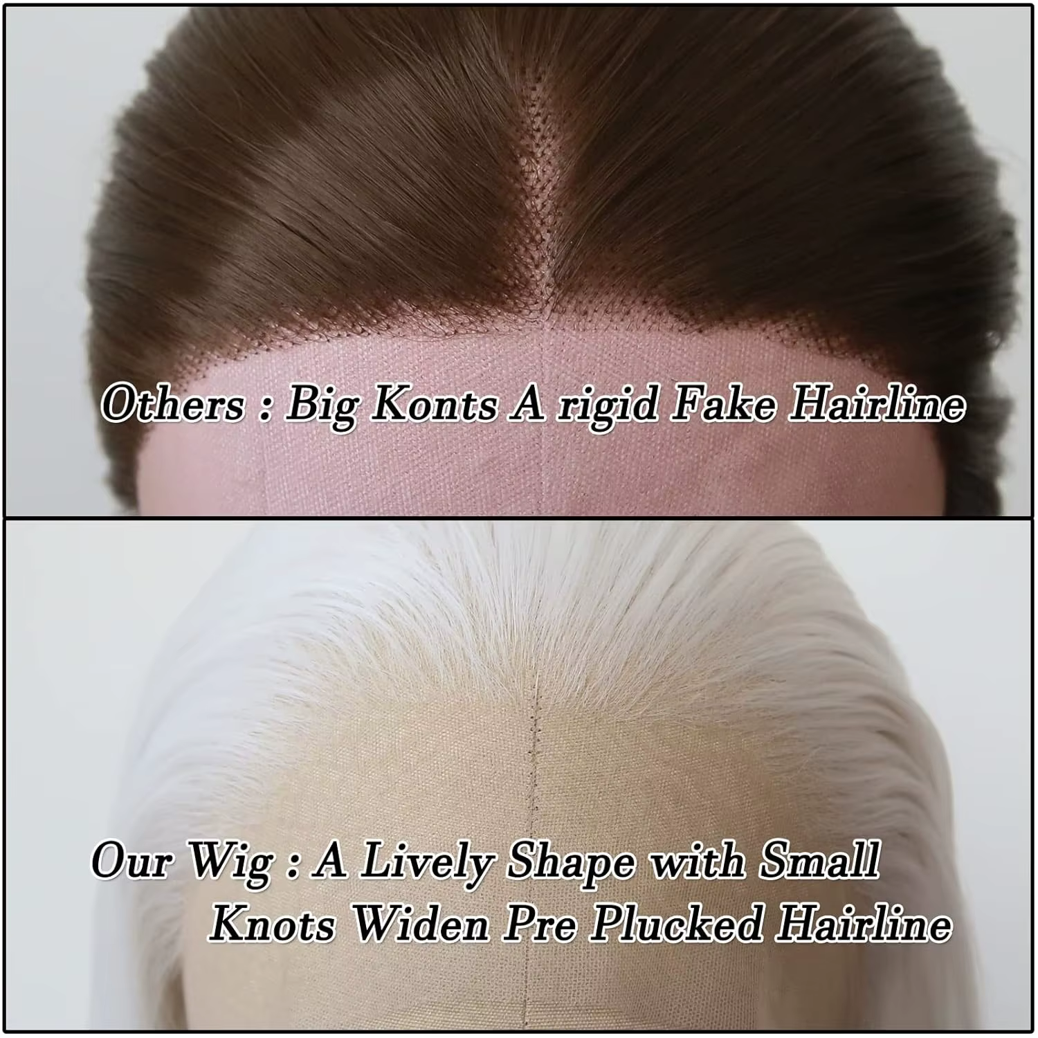 Perruque Lace Front Wig synthétique lisse et longue, cheveux lisses, platine blanc, naturel, demi-ma