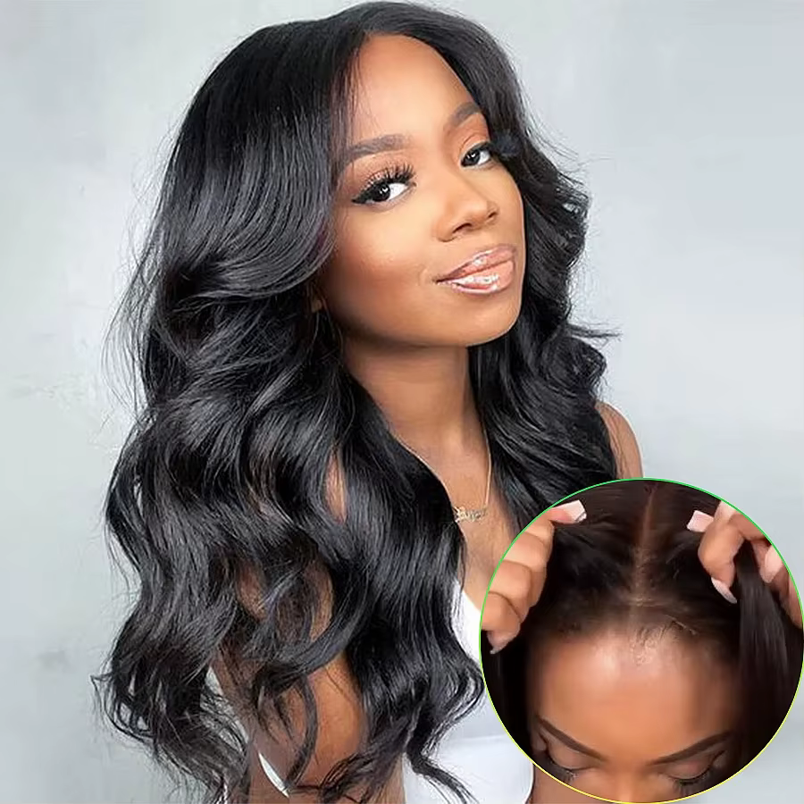 Perruque Lace Frontal Wig naturelle Body Wave 5x5 Hd, sans colle, 30 pouces, pre-plucked, 4x4, prête