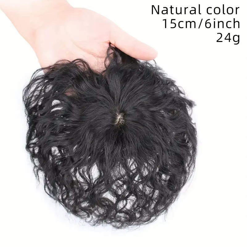 Topper de cheveux humains pour femmes, pour taches chauves, cheveux amincissants, ondulés, 100% réel