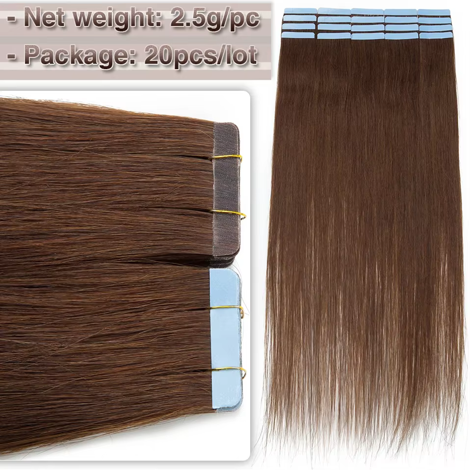 S-noilite 20 pièces bande dans les Extensions de cheveux cheveux humains 2.5g méga cheveux raides ch