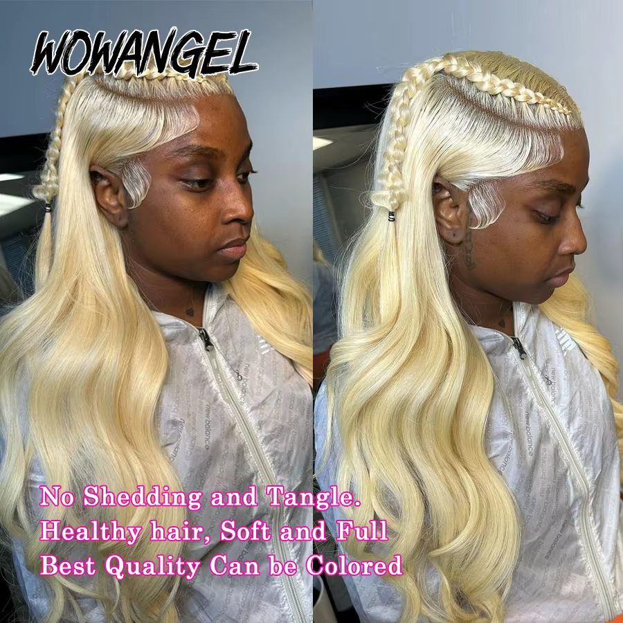 Wow Angel-Perruque Body Wave Blonde, Perruques Lace Front, 13x6, 13x4 HD, Frmetals Human Hair, Melt
