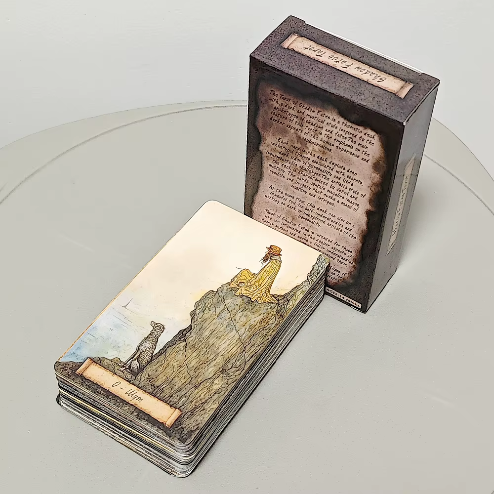 Jeu de Tarot Shadow Fates, 78 cartes sombres 10.3x6cm raide dans le folklore, le mythe et la sagesse